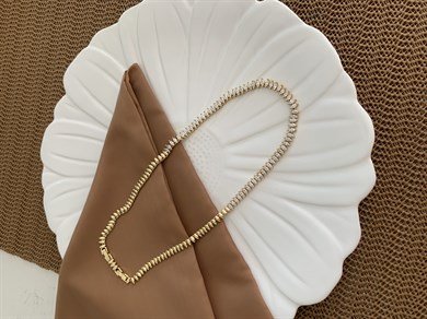 Vip Gold Damla Baget Taş Sıralı Tasarım Kolye