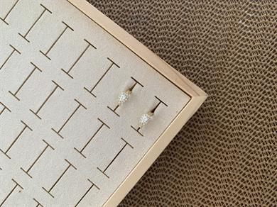 Vip Gold Damla Tek Taşlı Küçük Halka Küpe