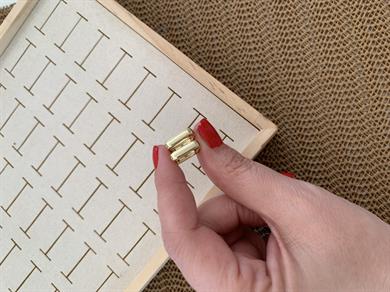 Vip Gold Düz Plaka Mini Kare Küpe