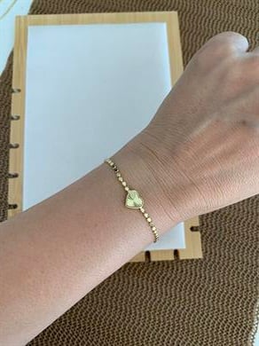 Vip Gold Ezme Zincir Kalp Detaylı Bileklik