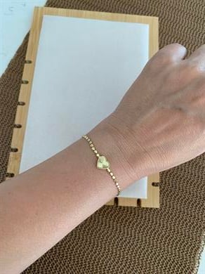 Vip Gold Ezme Zincir Kalp Detaylı Bileklik