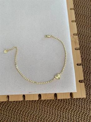Vip Gold Ezme Zincir Kalp Detaylı Bileklik