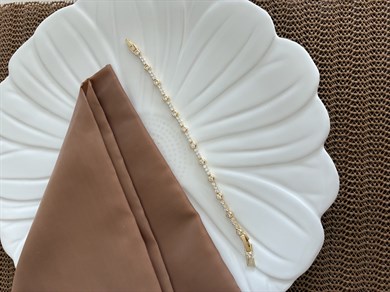 Vip Gold Gömme Baget Taşlı Daire Su Yolu Bileklik