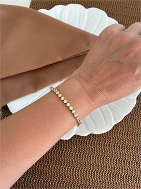 Vip Gold Gömme Taşlı Su Yolu Bileklik
