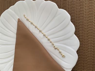 Vip Gold Gömme Tek Taş Su Yolu Bileklik