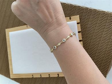 Vip Gold Gömme Tek Taş Su Yolu Bileklik