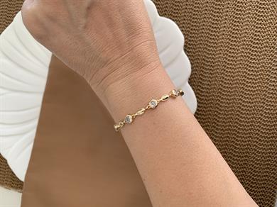 Vip Gold Gömme Tek Taş Su Yolu Bileklik