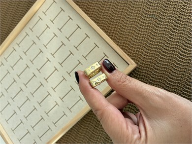 Vip Gold Gömme Yonca Taşlı Kare Küpe