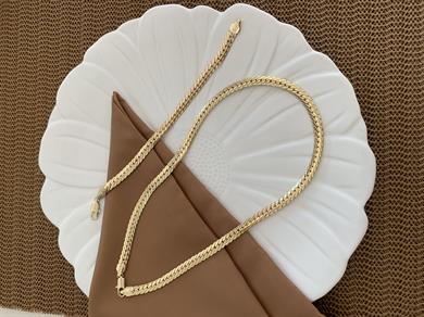 Vip Gold Hasır Örgü Kolye Bileklik Set