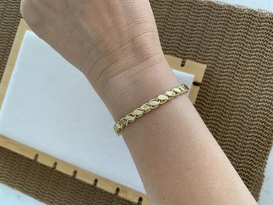 Vip Gold İç İçe Geçme Arpa Zincir Bileklik