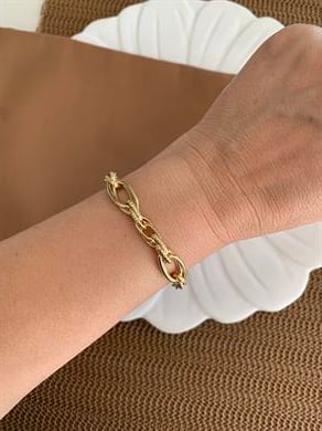 Vip Gold İç İçe Geçme Oval Zincir Bileklik