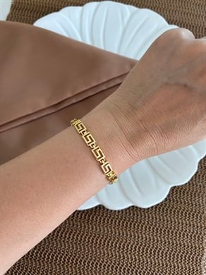 Vip Gold İç İçe Geçme Plaka S Sıralı Bileklik