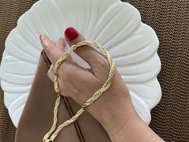 Vip Gold İç İçe Geçme S Zincirli Kolye