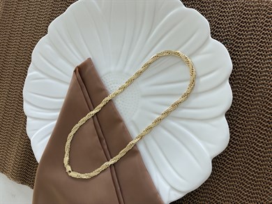 Vip Gold İç İçe Geçme S Zincirli Kolye