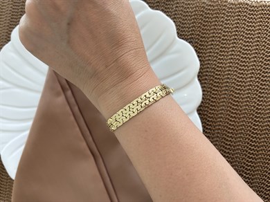 Vip Gold İki Sıra İç İçe Geçme S Bileklik