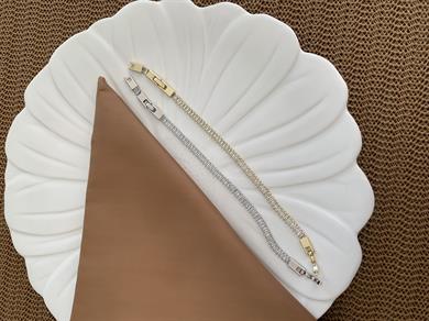 Vip Gold İnce Baget Taşlı Su Yolu Bileklik