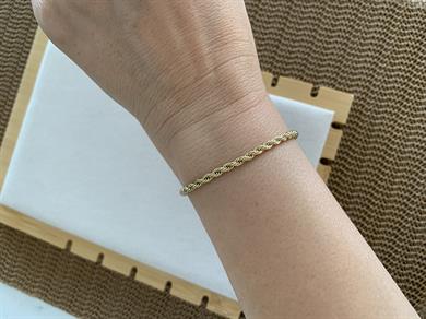 Vip Gold İnce Burgu Zincir Bileklik