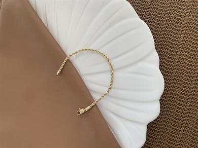 Vip Gold İnce Burgu Zincirli Bileklik