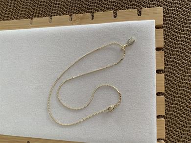 Vip Gold İnce Ezme Zincir Zirkon Taşlı Mini Damla Kolye