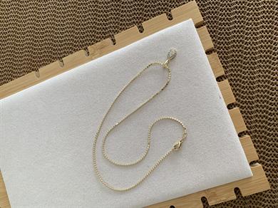 Vip Gold İnce Ezme Zincir Zirkon Taşlı Mini Damla Kolye