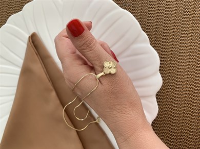 Vip Gold İnce İtalyan Zincirli Yonca Kolye