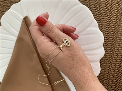 Vip Gold İnce İtalyan Zincirli Zirkon Taş Göz Kolye