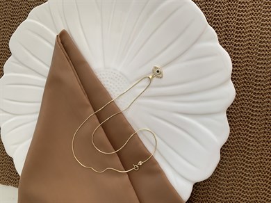 Vip Gold İnce İtalyan Zincirli Zirkon Taş Göz Kolye