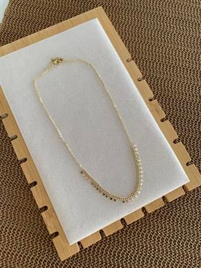 Vip Gold İnce Zincir Mini Yıldız Sıralı Kolye