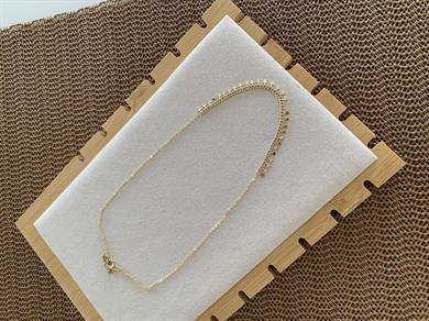 Vip Gold İnce Zincir Mini Yıldız Sıralı Kolye