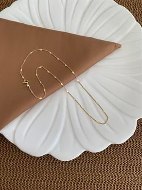 Vip Gold İnce Zincir Pırıltılı Ezme Kolye
