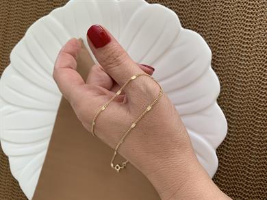 Vip Gold İnce Zincir Pırıltılı Ezme Kolye