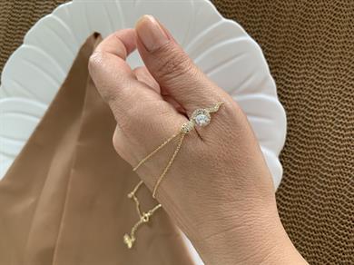 Vip Gold İnce Zincir Zirkon Taş Tek Taşlı Yılan Kolye