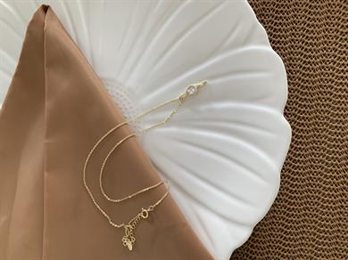 Vip Gold İnce Zincir Zirkon Taş Tek Taşlı Yılan Kolye