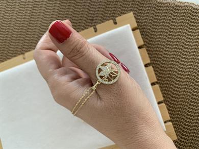 Vip Gold İnce Zincir Zirkon Taşlı Yusufcuk Kolye