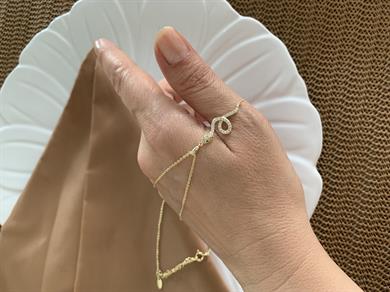 Vip Gold İnce Zincir Zirkon Taşlı Yılan Kolye