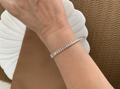 Vip Gold Kalın Baget Taşlı Su Yolu Bileklik