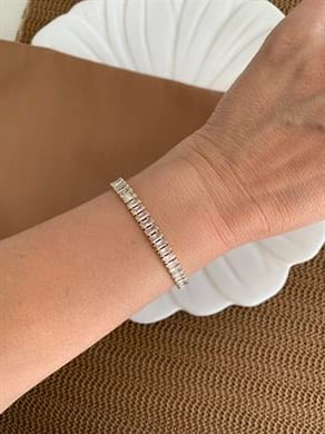 Vip Gold Kalın Baget Taşlı Su Yolu Bileklik