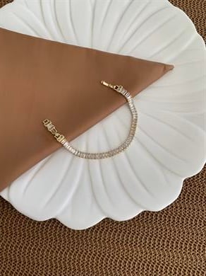 Vip Gold Kalın Baget Taşlı Su Yolu Bileklik