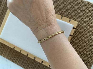 Vip Gold Kalın Burgu Zincir Bileklik