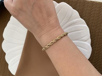 Vip Gold Kalın Burgu Zincir Bileklik