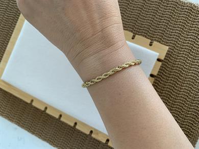 Vip Gold Kalın Burgu Zincir Bileklik