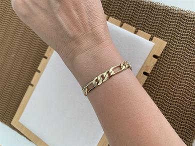 Vip Gold Kalın İç İçe Geçme Klasik Zincirli Bileklik 