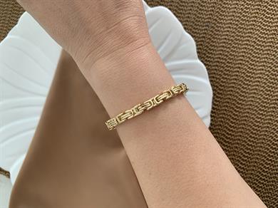 Vip Gold Kalın İç İçe Geçme Tasarım Bileklik
