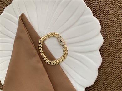 Vip Gold Kalın Kesme Zincirli Gurmet Bileklik