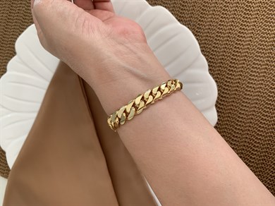 Vip Gold Kalın Kesme Zincirli Gurmet Bileklik