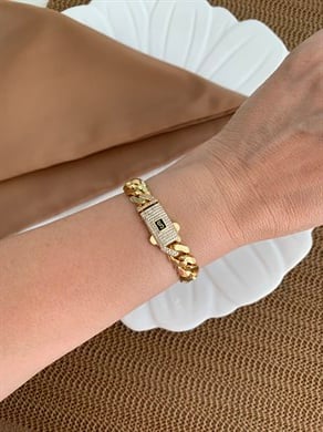 Vip Gold Kalın Kesme Zincirli Gurmet Bileklik