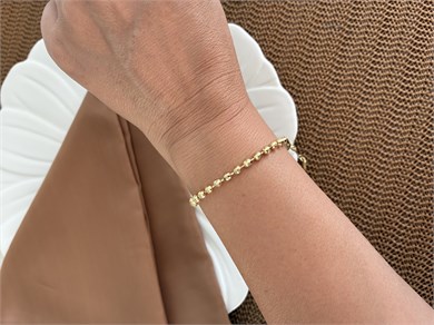 Vip Gold Kalın Pırıltılı Dorika Bileklik