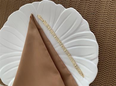 Vip Gold Kalın Plaka Zirkon Taşlı Çubuk Sıralı Bileklik