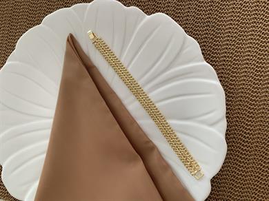 Vip Gold Kalın Üç Sıra Klasik Zincir Bileklik
