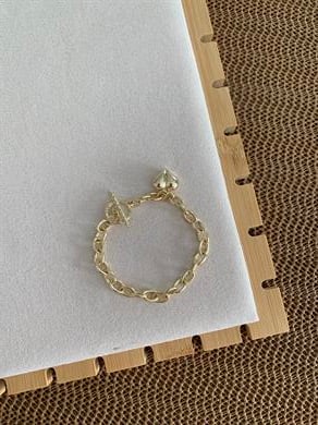 Vip Gold Klasik Zincirli Dümen Uçlu Kalp Tasarım Bileklik 